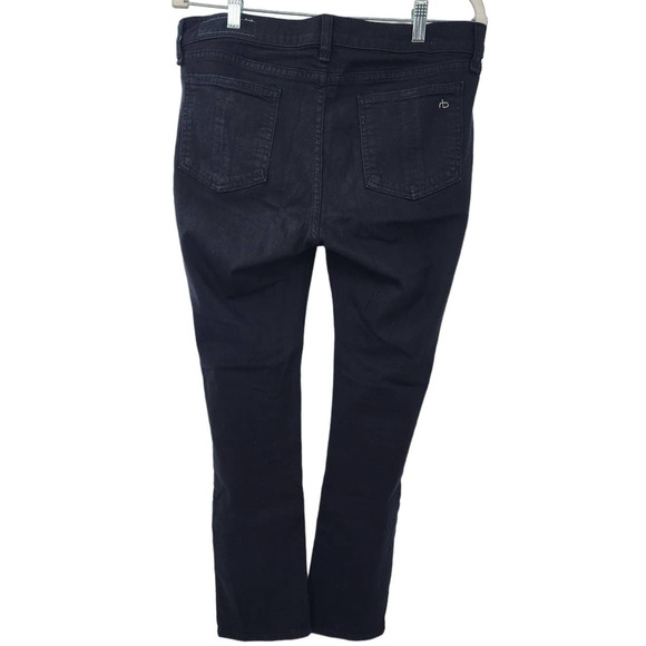 Rag & Bone Capri Cropped Mid Rise Ankle Jeans in Black Size 30 - Picture 4 of 10